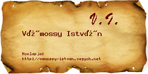 Vámossy István névjegykártya